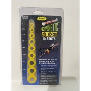 9 Piece Brocket Magnetic Socket Inserts Fit 6 and 12 Point Hex Sockets Standard